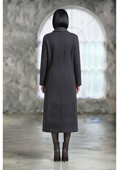 CAPPOTTO LUNGO CUCITO A MANO DOPPIO PETTO CON PATTE VALENTINA RIO | V8386/01111